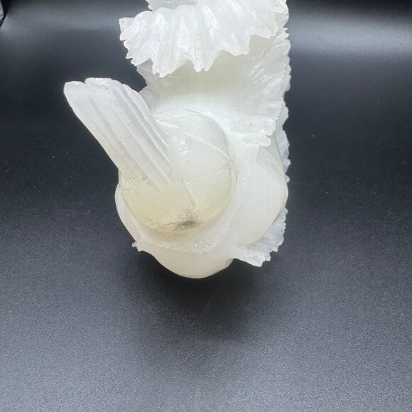 Carved White Jade Cabbage Chinese Wealth Fortune Bok Choy Sculpture Ornament Hom - Picture 7 of 14